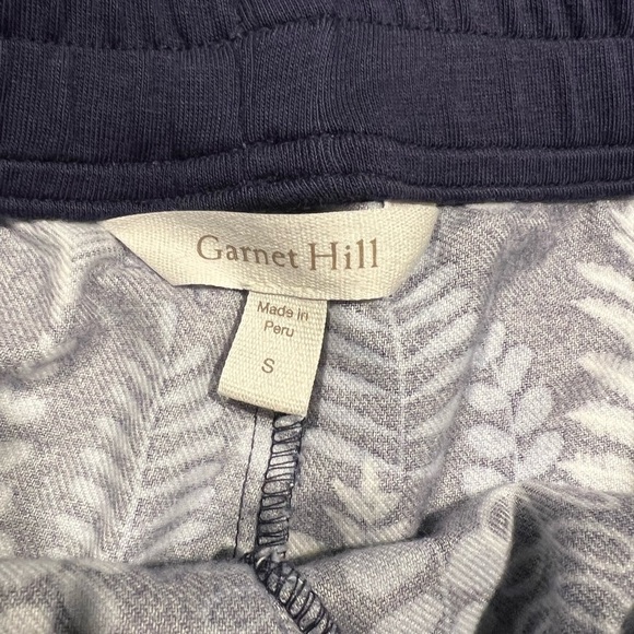 Garnet Hill Blue Fern Print Flannel Jogger Pants Pima Cotton Loungewear Size S - Picture 5 of 8